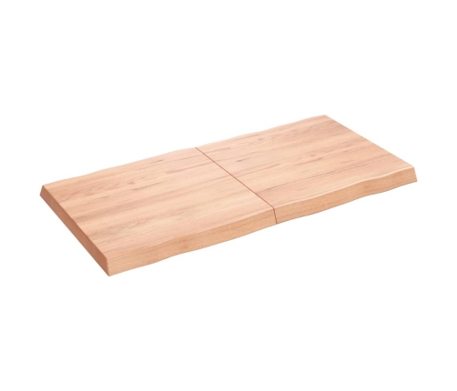 Tablero mesa madera tratada borde natural marrón 120x60x(2-6)cm