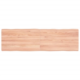 Tablero mesa madera tratada borde natural marrón 140x40x(2-4)cm