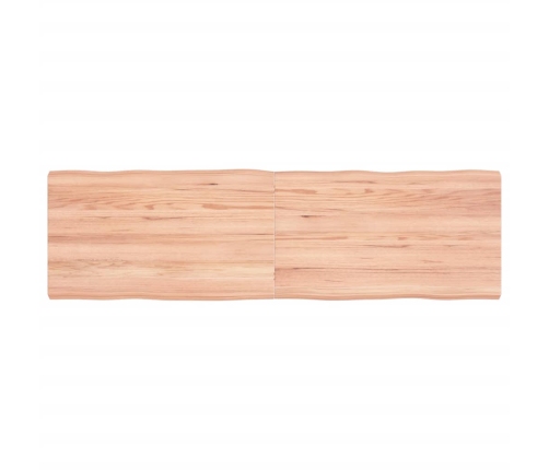 Tablero mesa madera tratada borde natural marrón 140x40x(2-4)cm