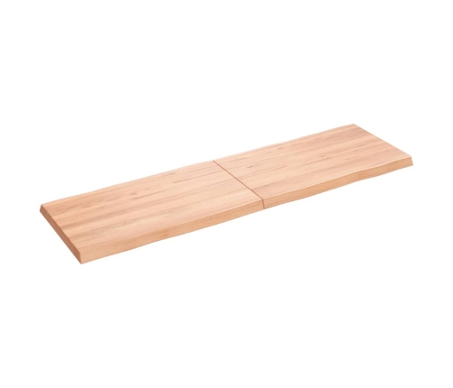 Tablero mesa madera tratada borde natural marrón 140x40x(2-4)cm