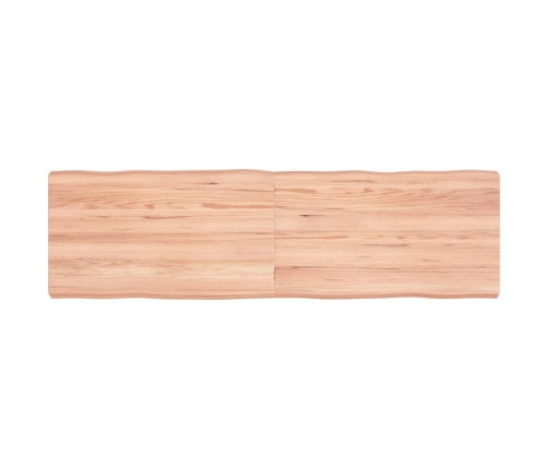 Tablero mesa madera tratada borde natural marrón 140x40x(2-6)cm