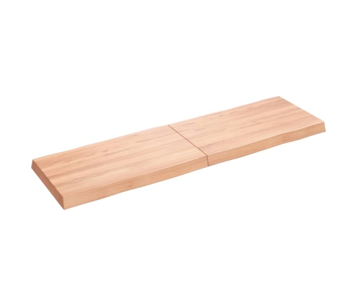 Tablero mesa madera tratada borde natural marrón 140x40x(2-6)cm