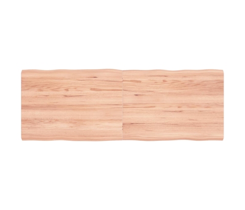 Tablero mesa madera tratada borde natural marrón 140x50x(2-4)cm