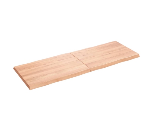 Tablero mesa madera tratada borde natural marrón 140x50x(2-4)cm