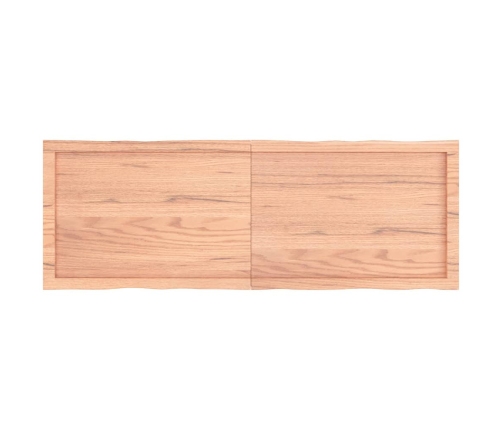 Tablero mesa madera tratada borde natural marrón 140x50x(2-4)cm