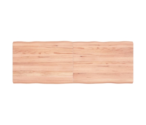 Tablero mesa madera tratada borde natural marrón 140x50x(2-6)cm