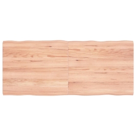 Tablero mesa madera tratada borde natural marrón 140x60x(2-4)cm