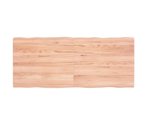 Tablero mesa madera tratada borde natural marrón 140x60x(2-4)cm