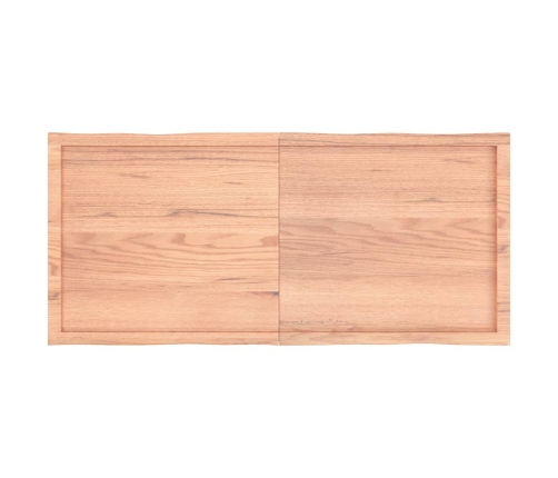 Tablero mesa madera tratada borde natural marrón 140x60x(2-4)cm