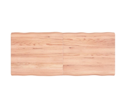 Tablero mesa madera tratada borde natural marrón 140x60x(2-6)cm