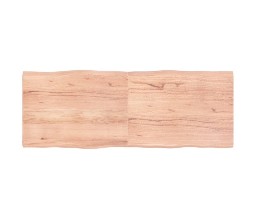 Tablero mesa madera tratada borde natural marrón 160x60x(2-4)cm