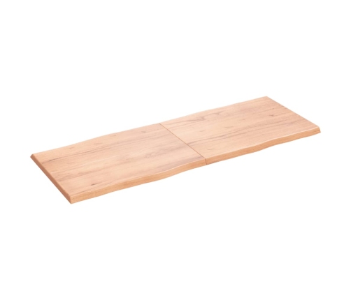 Tablero mesa madera tratada borde natural marrón 160x60x(2-4)cm