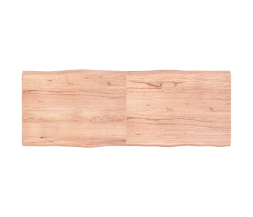 Tablero mesa madera tratada borde natural marrón 160x60x(2-6)cm