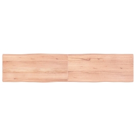 Tablero mesa madera tratada borde natural marrón 180x40x(2-4)cm