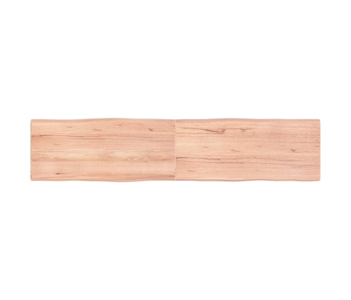 Tablero mesa madera tratada borde natural marrón 180x40x(2-4)cm