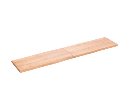 Tablero mesa madera tratada borde natural marrón 180x40x(2-4)cm