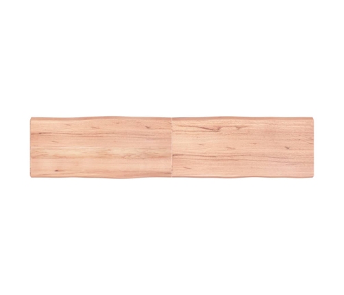 Tablero mesa madera tratada borde natural marrón 180x40x(2-6)cm