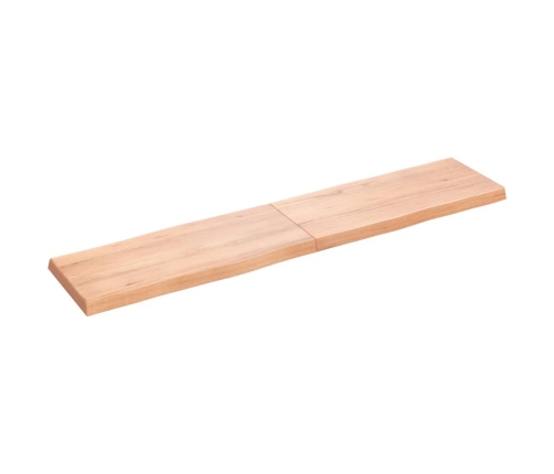 Tablero mesa madera tratada borde natural marrón 180x40x(2-6)cm