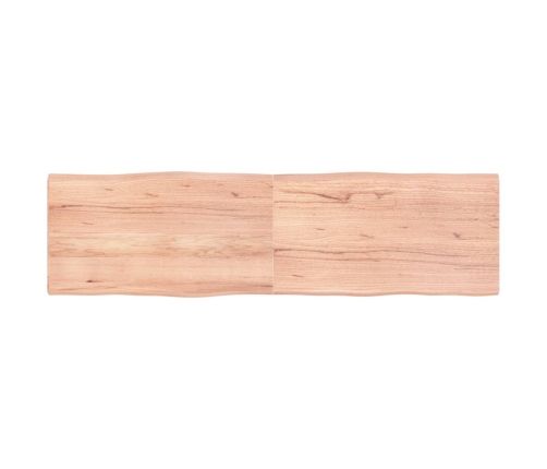 Tablero mesa madera tratada borde natural marrón 180x50x(2-4)cm