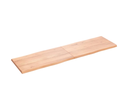 Tablero mesa madera tratada borde natural marrón 180x50x(2-4)cm