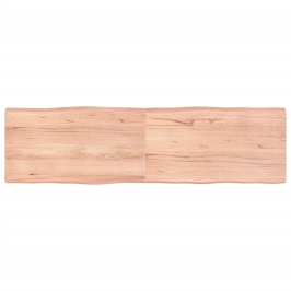 Tablero mesa madera tratada borde natural marrón 180x50x(2-6)cm
