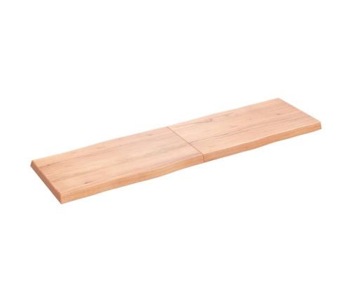 Tablero mesa madera tratada borde natural marrón 180x50x(2-6)cm