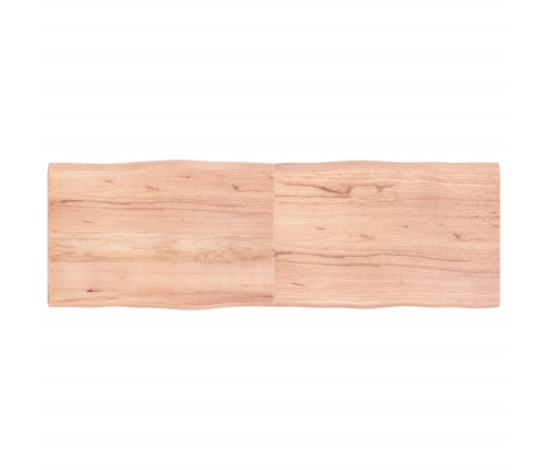 Tablero mesa madera tratada borde natural marrón 180x60x(2-4)cm