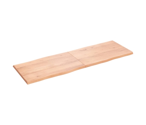 Tablero mesa madera tratada borde natural marrón 180x60x(2-4)cm