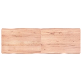 Tablero mesa madera tratada borde natural marrón 180x60x(2-6)cm