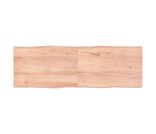 Tablero mesa madera tratada borde natural marrón 180x60x(2-6)cm