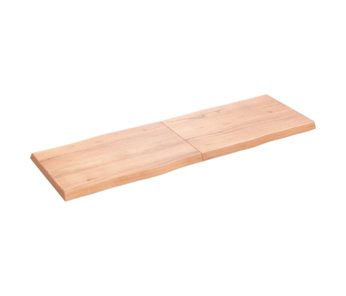 Tablero mesa madera tratada borde natural marrón 180x60x(2-6)cm