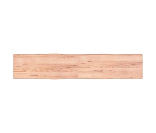 Tablero mesa madera tratada borde natural marrón 200x40x(2-4)cm