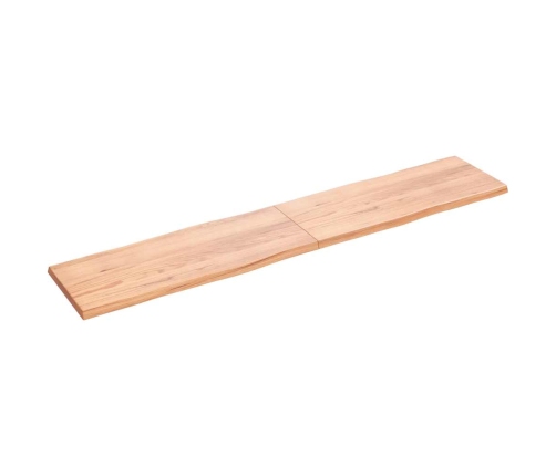 Tablero mesa madera tratada borde natural marrón 200x40x(2-4)cm