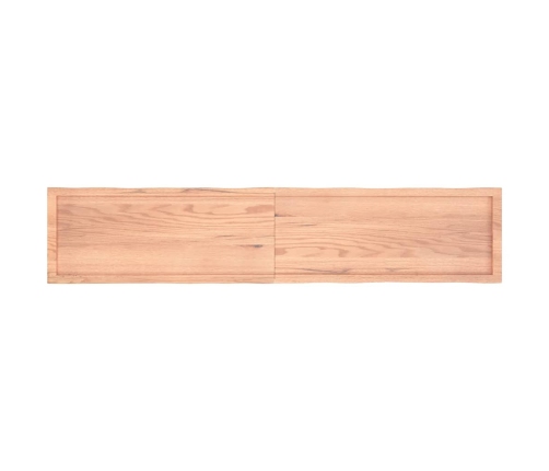 Tablero mesa madera tratada borde natural marrón 200x40x(2-4)cm