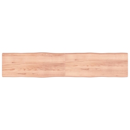 Tablero mesa madera tratada borde natural marrón 200x40x(2-6)cm