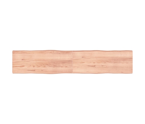 Tablero mesa madera tratada borde natural marrón 200x40x(2-6)cm