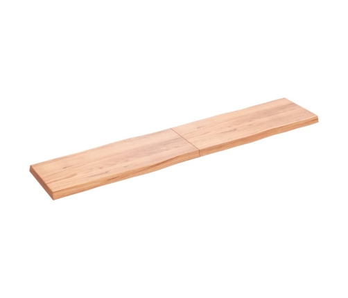 Tablero mesa madera tratada borde natural marrón 200x40x(2-6)cm