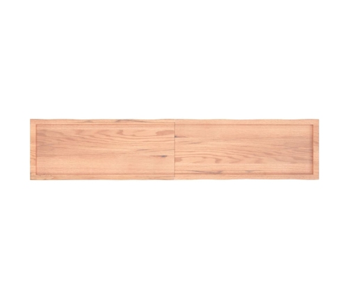 Tablero mesa madera tratada borde natural marrón 200x40x(2-6)cm