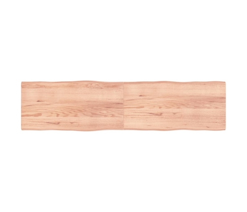 Tablero mesa madera tratada borde natural marrón 200x50x(2-4)cm