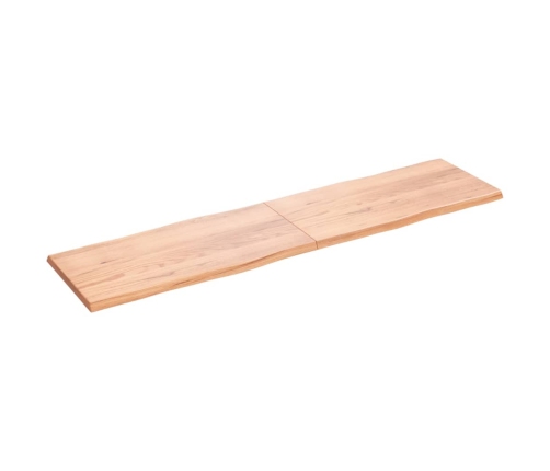 Tablero mesa madera tratada borde natural marrón 200x50x(2-4)cm