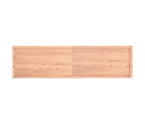 Tablero mesa madera tratada borde natural marrón 200x50x(2-4)cm