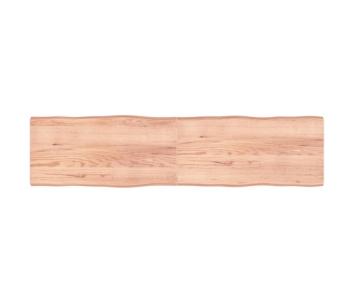 Tablero mesa madera tratada borde natural marrón 200x50x(2-6)cm