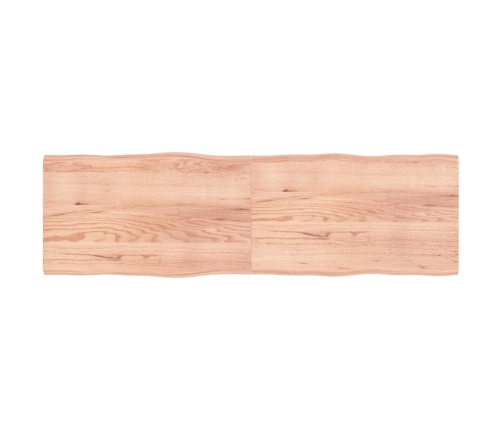 Tablero mesa madera tratada borde natural marrón 200x60x(2-4)cm