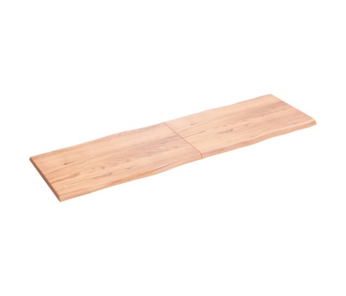 Tablero mesa madera tratada borde natural marrón 200x60x(2-4)cm