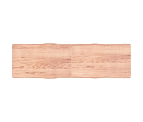 Tablero mesa madera tratada borde natural marrón 200x60x(2-6)cm