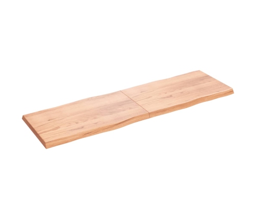 Tablero mesa madera tratada borde natural marrón 200x60x(2-6)cm