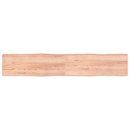 Tablero mesa madera tratada borde natural marrón 220x40x(2-4)cm