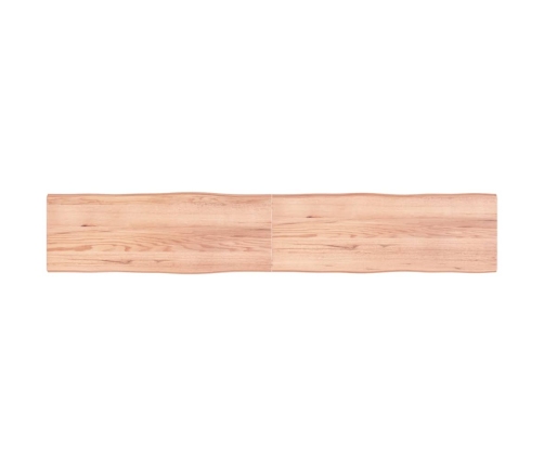 Tablero mesa madera tratada borde natural marrón 220x40x(2-4)cm