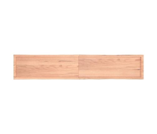 Tablero mesa madera tratada borde natural marrón 220x40x(2-4)cm