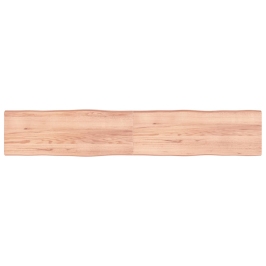 Tablero mesa madera tratada borde natural marrón 220x40x(2-6)cm
